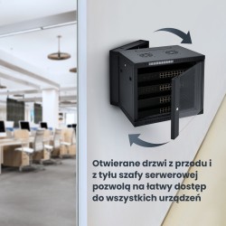EXTRALINK SZAFA RACK WISZĄCA 6U 600X600 CZARNA