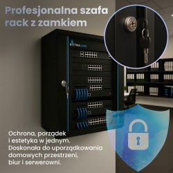 Extralink Szafa rack 18U 600x450 Czarna montowana na ścianie