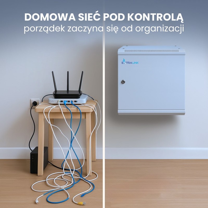 Extralink Szafa rack 9U 600x450 ASP Szara montowana na ścianie, drzwi blaszane pełne Extralink Szafa rack 9U 600x450 ASP Szara montowana na ścianie, drzwi blaszane pełne