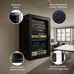 EXTRALINK SZAFA RACK WISZĄCA 15U 600X450 CZARNA