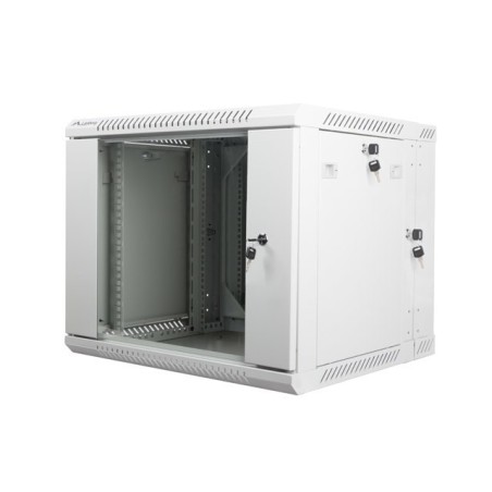 SZAFA INSTALACYJNA RACK WISZĄCA DWUSEKCYJNA 19" 9U 600X600 SZARA LANBERG (FLAT PACK)