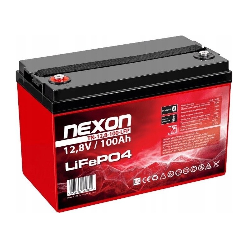 NEXON AKUMULATOR LIFEPO4 100AH 12,8V, BLUETOOTH (APLIKACJA) I MATA GRZEWCZA NEXON AKUMULATOR LIFEPO4 100AH 12,8V, BLUETOOTH (APLIKACJA) I MATA GRZEWCZA