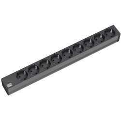 Bachmann 19"-Steckdosenleiste ALU 1HE, 9-fach 35?, schwarz, 2,0m, ohne Schalter