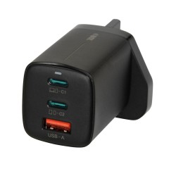 ŁADOWARKA SIECIOWA I-BOX C-65 GAN PD65W KABEL, CZARNA
