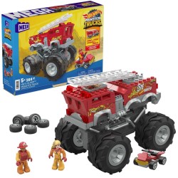 ZESTAW KLOCKÓW MEGA BLOKS HOT WHEELS MONSTER TRUCKS 5-ALARM HHD19 WÓZ STRAŻACKI