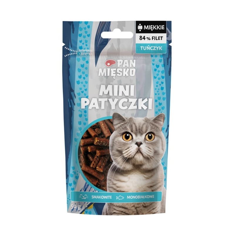 Pan Mięsko Przysmak dla kota Mini patyczki Tuńczyk 50g Pan Mięsko Przysmak dla kota Mini patyczki Tuńczyk 50g