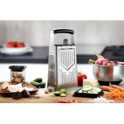 GEFU 10761 ręczna tarka / spiralizer Tarka z pojemnikiem Czarny, Srebrny