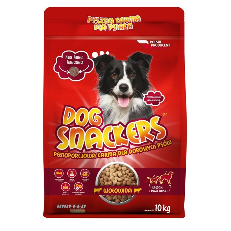 BIOFEED DOG SNACKERS ADULT WOŁOWINA 10 KG