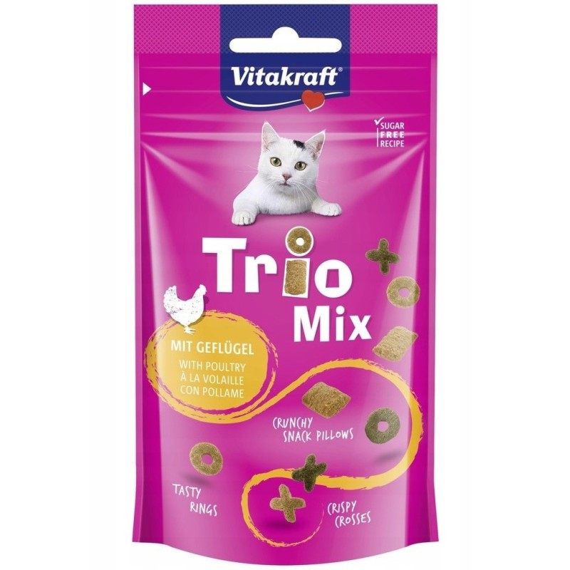 VITAKRAFT TRIO MIX drób przysmak dla kota 60g