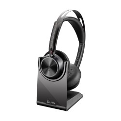 POLY Zestaw słuchawkowy Voyager Focus 2 USB-C-C + przejściówka USB-C/A Adapter + podstawka ładująca