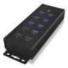 ICY BOX IB-HUB1703-QC3 USB 3.2 Gen 1 (3.1 Gen 1) Type-B 5000 Mbit/s Czarny
