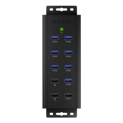 ICY BOX IB-HUB1703-QC3 USB 3.2 Gen 1 (3.1 Gen 1) Type-B 5000 Mbit/s Czarny