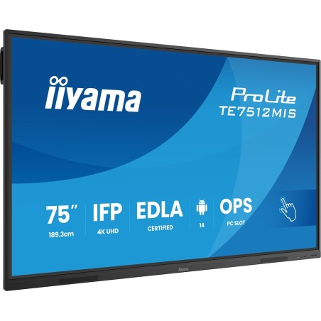 Monitor IIYAMA 189.3cm(75") TE7512MIS-B4AG 16:9 M-Touch HDMI+2xUSB-C