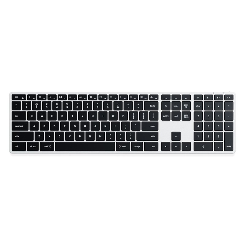 Satechi Slim X3 - klawiatura z układem numerycznym Bluetooth do czterech urządzeń USB-C US International (silver)