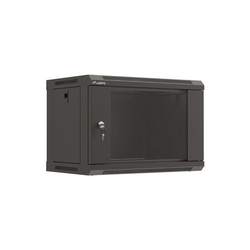 Szafa instalacyjna rack wisząca 19" 6U 540x350 czarna drzwi przeszklone LANBERG (Flat Pack) Szafa instalacyjna rack wisząca 19" 6U 540x350 czarna drzwi przeszklone LANBERG (Flat Pack)