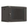 Szafa instalacyjna rack wisząca 19" 6U 540x350 czarna drzwi przeszklone LANBERG (Flat Pack)