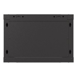Szafa instalacyjna rack wisząca 19" 6U 540x350 czarna drzwi przeszklone LANBERG (Flat Pack)