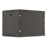 Szafa instalacyjna rack wisząca 19" 6U 540x350 czarna drzwi przeszklone LANBERG (Flat Pack)