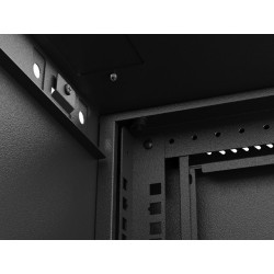 Szafa instalacyjna rack wisząca 19" 6U 540x350 czarna drzwi przeszklone LANBERG (Flat Pack)