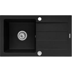Zlewozmywak granitowy PYRAMIS SPARTA PLUS 78x48 1B 1D volcano 0700166801 zlew jednokomorowy z ociekaczem (czarny)