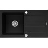 Zlewozmywak granitowy PYRAMIS SPARTA PLUS 78x48 1B 1D volcano 0700166801 zlew jednokomorowy z ociekaczem (czarny)
