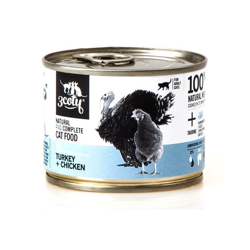 3Coty TURKEY + CHICKEN for Adult cats 180g 3Coty TURKEY + CHICKEN for Adult cats 180g