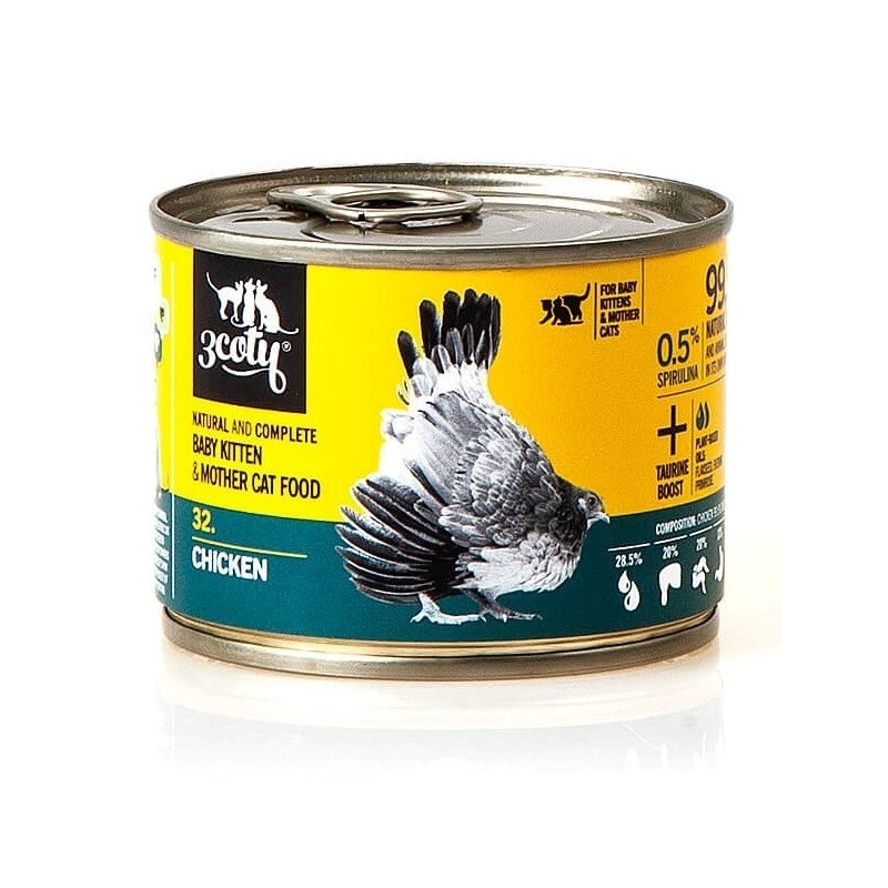 3Coty CHICKEN with Spirulina Baby&Mother Cats 180g 3Coty CHICKEN with Spirulina Baby&Mother Cats 180g