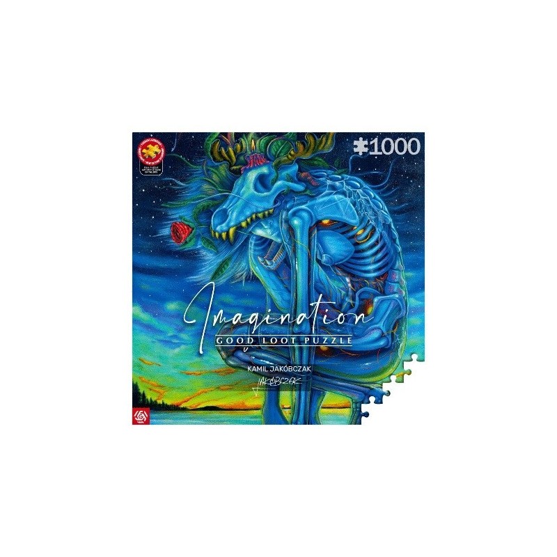 Puzzle Good Loot Imagination: Kamil Jakóbczak Biały Wilk / White Wolf 1000 elementów Puzzle Good Loot Imagination: Kamil Jakóbczak Biały Wilk / White Wolf 1000 elementów