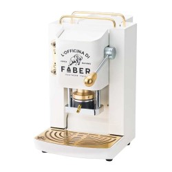Ekspres do kawy Faber Pro Deluxe Pure White & Brass ESE Pad