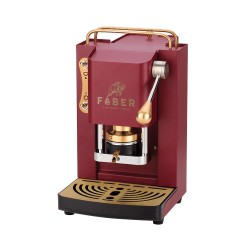 Ekspres do kawy Faber Pro Mini Deluxe ESE Pad Wiśniowy Czerwony Mosiądz