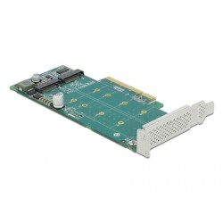 Delock PCI Express x8 Card 2 x internal NVMe M.2 Key M - Bifurcation - storage controller - M.2 NVMe Card - PCIe 4.0 x8