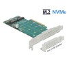 Delock PCI Express x8 Card 2 x internal NVMe M.2 Key M - Bifurcation - storage controller - M.2 NVMe Card - PCIe 4.0 x8