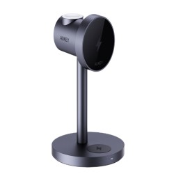 AUKEY MagFusion 3-IN-1 Fastcharger Telefon komórkowy Czarny USB Wewnętrzna