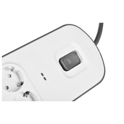 Listwa zasilająca Belkin Power Surge 8-PORT + 2xUSB-A 2.4A 900J 2m Grey/White Schuko