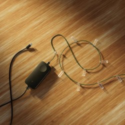 Twinkly Candies – 200 Lampki w kształcie świeczki RGB LEDs, przezroczysty przewód, USB-C