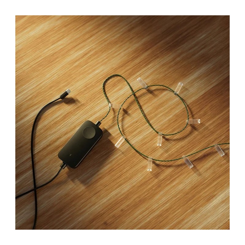 Twinkly Candies – 200 Lampki w kształcie świeczki RGB LEDs, przezroczysty przewód, USB-C