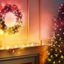 Twinkly Candies – 100 Lampki w kształcie świeczki RGB LEDs, przezroczysty przewód, USB-C