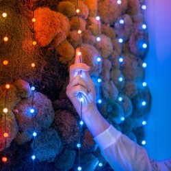 Twinkly Candies – 100 Lampki w kształcie pereł RGB LEDs, zielony przewód, USB-C