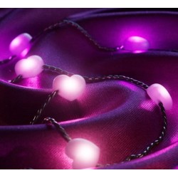 Twinkly Candies – 200 Lampki w kształcie serc RGB LEDs, zielony przewód, USB-C