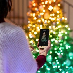 Twinkly Candies – 200 Lampki w kształcie świeczki RGB LEDs, zielony przewód, USB-C