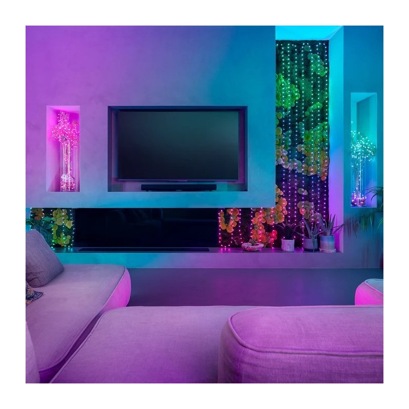 Twinkly Candies – 100 Lampki w kształcie pereł RGB LEDs, przezroczysty przewód, USB-C