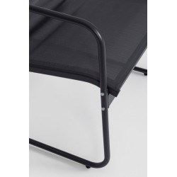 Zestaw mebli ogrodowych Black Forest tekstylen dwa krzesła + leżanka + stolik rozkładany czarny