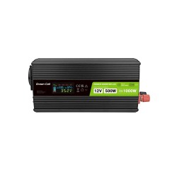 GREEN CELL PRZETWORNICA LCD 12V/230V 500W/1000W CZYSTY SINUS INVGC12P500LCD