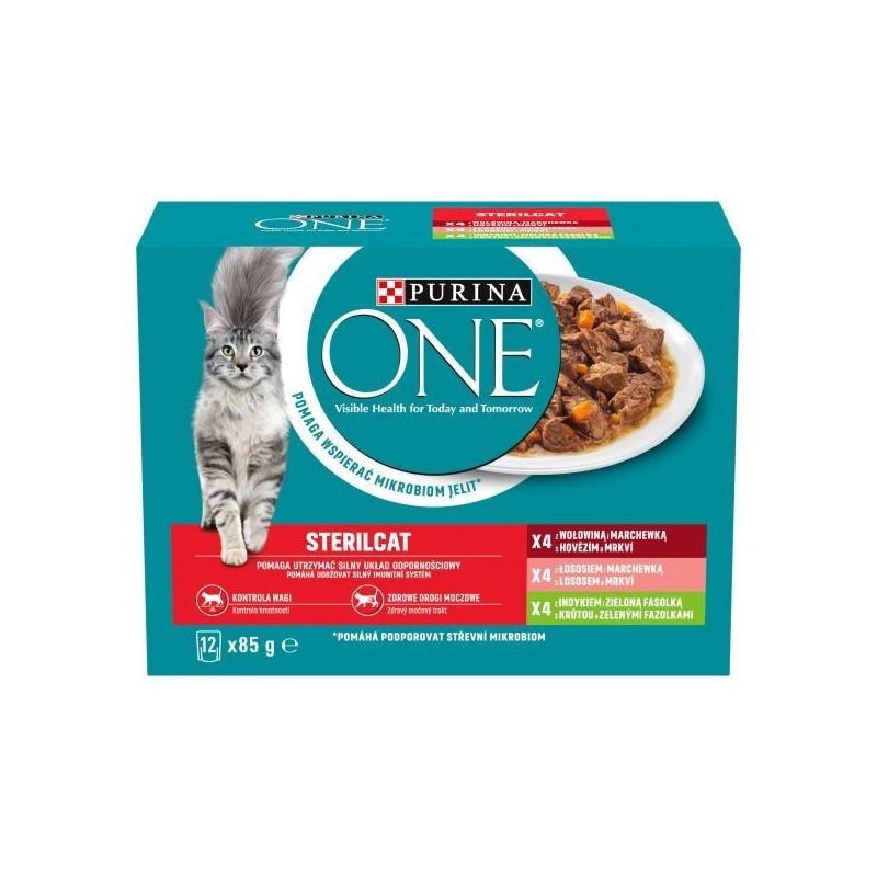 PURINA One Sterilcat mix smaków - mokra karma dla kota - 12x85g