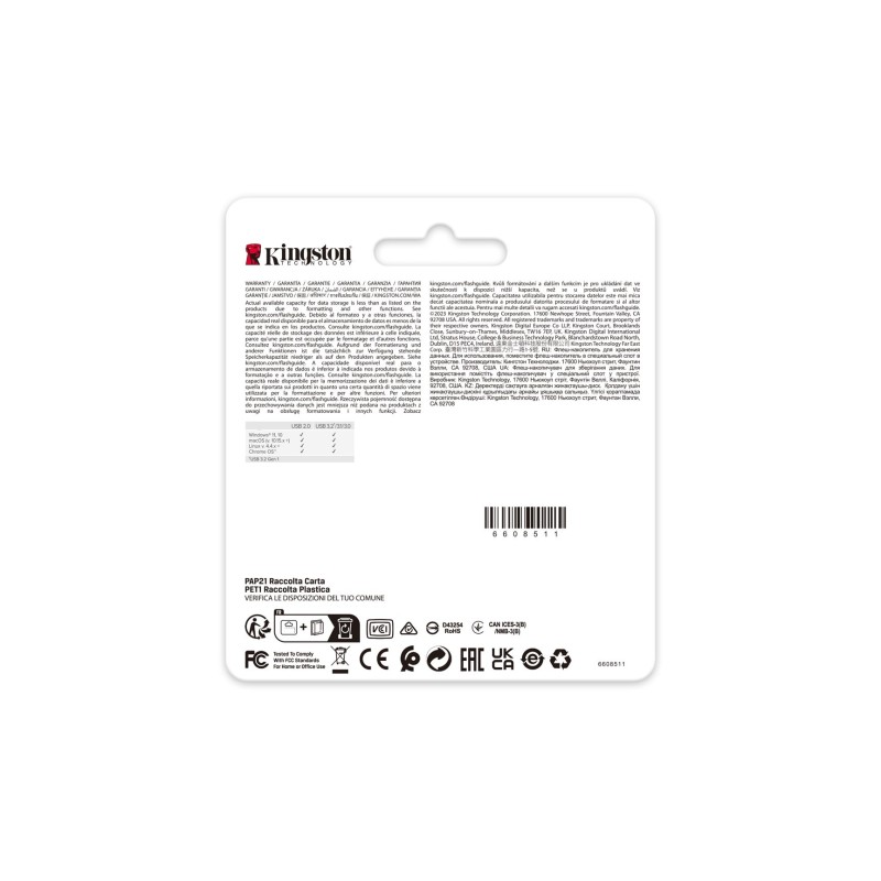 KINGSTON FLASH 256GB USB3.2 Gen.1 DataTraveler KINGSTON FLASH 256GB USB3.2 Gen.1 DataTraveler