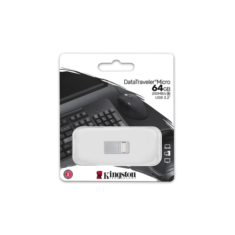 KINGSTON FLASH 64GB DATATRAVELER USB 3.2 Gen 1 200MB/s KINGSTON FLASH 64GB DATATRAVELER USB 3.2 Gen 1 200MB/s