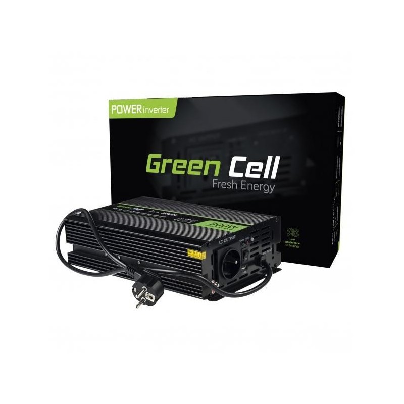 GREEN CELL PRZETWORNICA INV07 12V-230V 300W/600W CZYSTA SINUSOIDA GREEN CELL PRZETWORNICA INV07 12V-230V 300W/600W CZYSTA SINUSOIDA