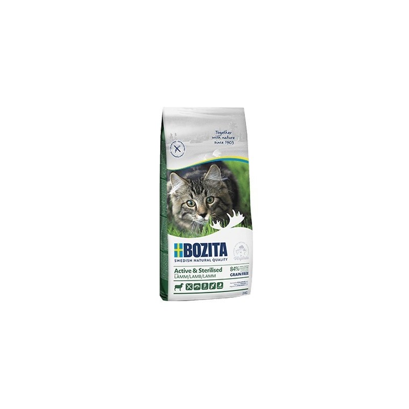 BOZITA Active & Sterilised Grain free Lamb - sucha karma dla kotów wychodzących po sterylizacji - 2kg