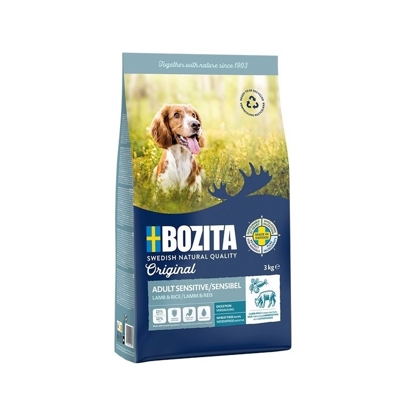 Bozita Original Adult Sensitive Jagnięcina i Ryż - sucha karma dla psa - 3 kg