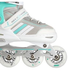 ŁYŻWOROLKI NILS EXTREME NH18191 2W1 BIAŁO-NIEBIESKIE ROZM. L (39-43) Z WYMIENNĄ PŁOZĄ HOKEJOWĄ